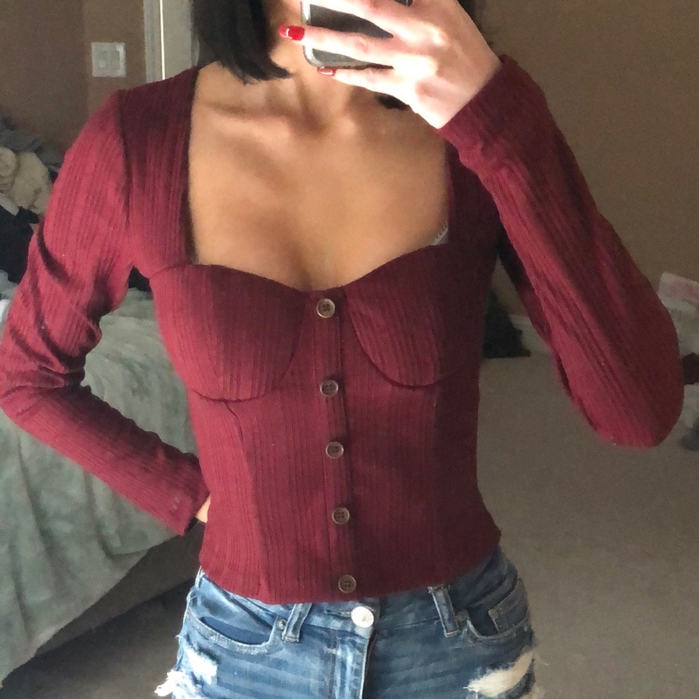 Fashion Nova burgundy top